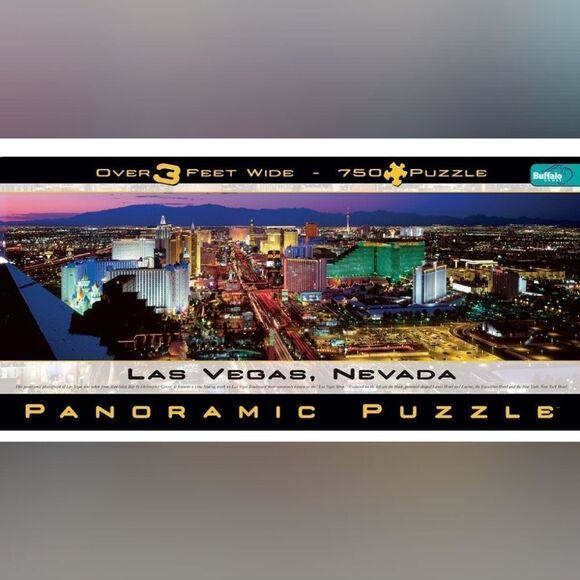 💜NIB Las Vegas Glow in the Dark 750 Piece Panoramic Jigsaw Puzzle - Picture 2 of 5